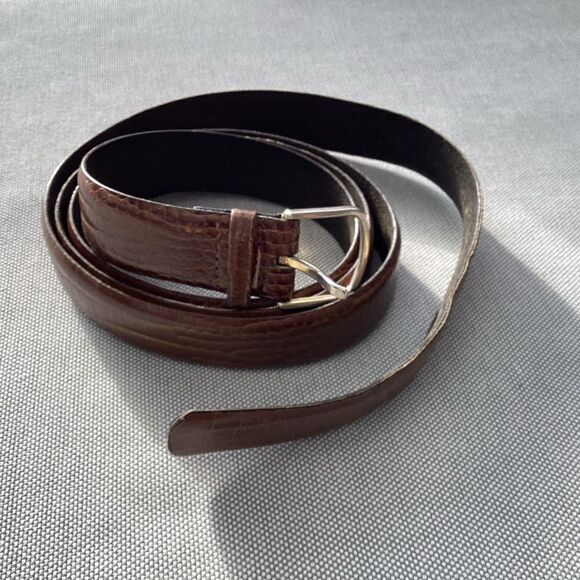 Brown leather Mens dress belt.  BLT0004 - Picture 1 of 5